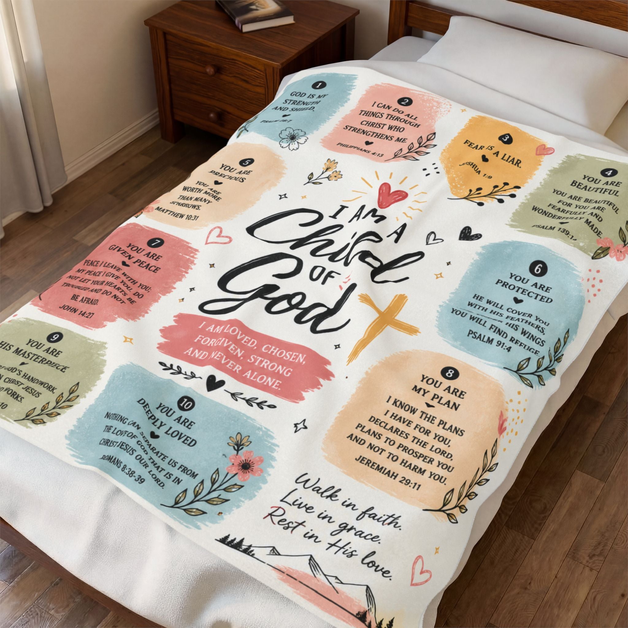 Bible Verses Plush Blanket, Bible Verse Gifts, Religious Gifts