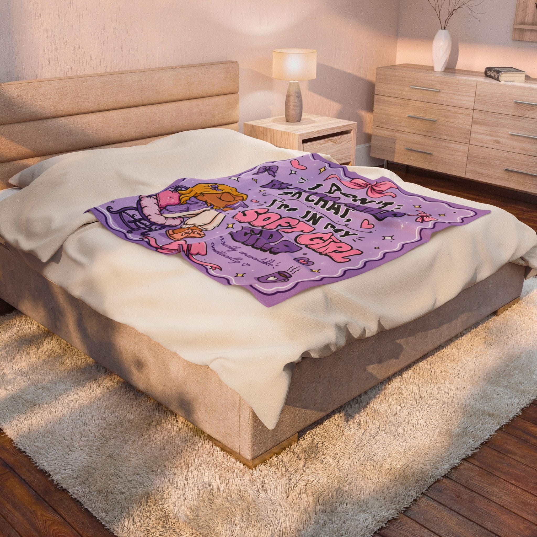 Lizzie McGuire Plush Blanket  | Soft Girl Era purple kawaii aesthetic throw blanket
