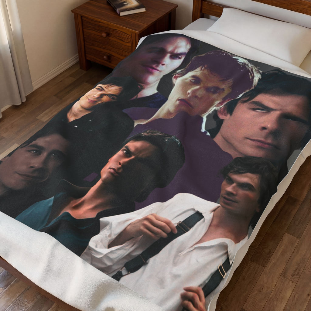 Damon Salvatore Plush Throw Blanket, Vampire Diaries, Damon Blanket