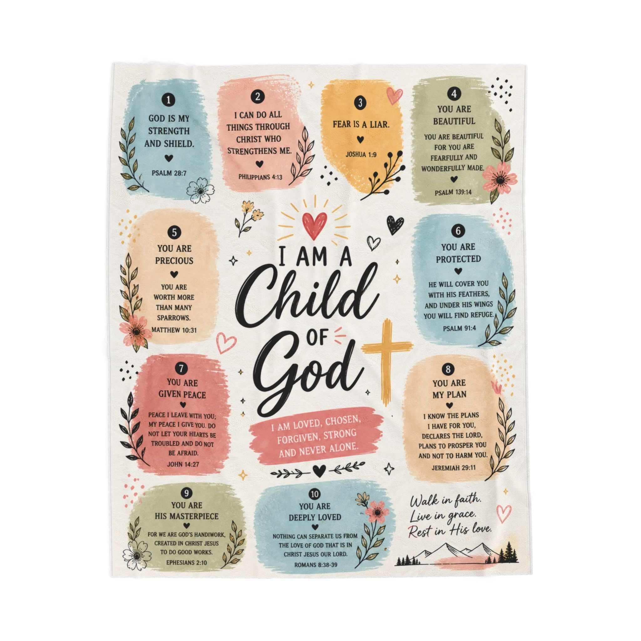 Bible Verses Plush Blanket, Bible Verse Gifts, Religious Gifts