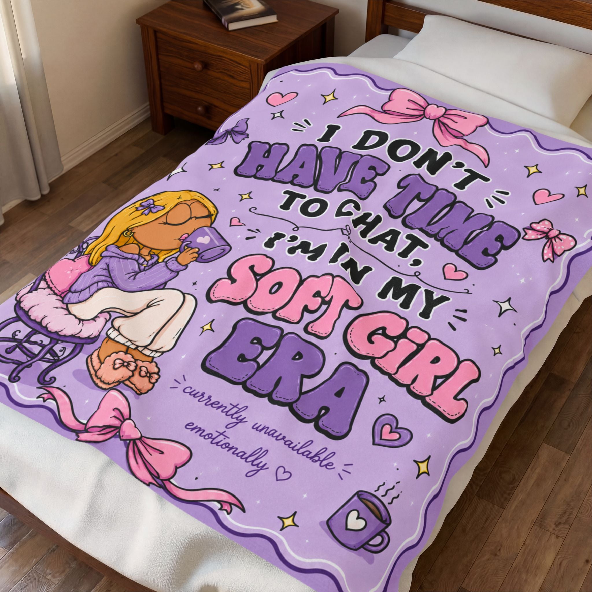 Lizzie McGuire Plush Blanket  | Soft Girl Era purple kawaii aesthetic throw blanket